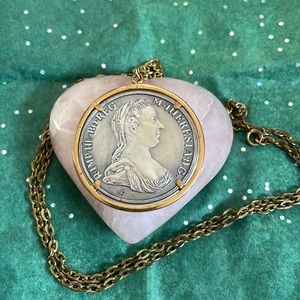 Vintage Maria Theresa of Austria pendant on chain.